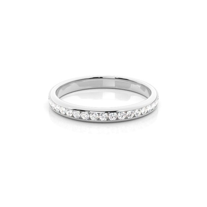 Channel Setting Round Diamond Three Quarter Eternity Ring