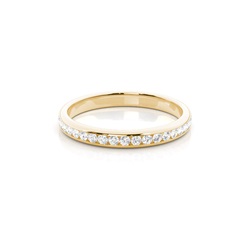 Channel Setting Round Diamond Three Quarter Eternity Ring