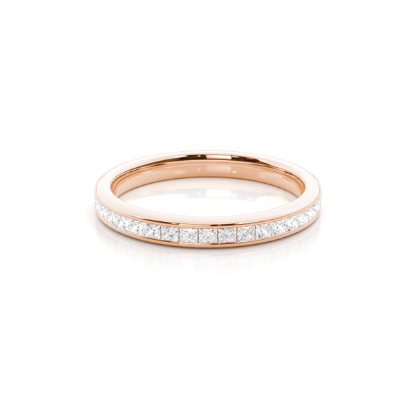 Channel Setting Princess Diamond Three Quarter Eternity Ring