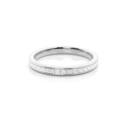 Channel Setting Princess Diamond Three Quarter Eternity Ring