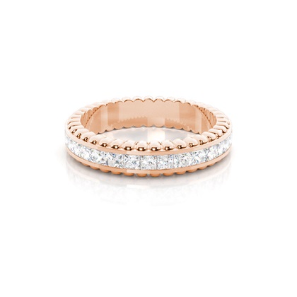 Princess Rose Gold Diamond Anniversary Rings