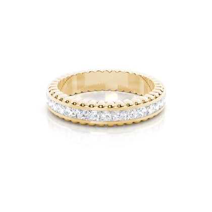 Princess Yellow Gold Eternity Diamond Rings
