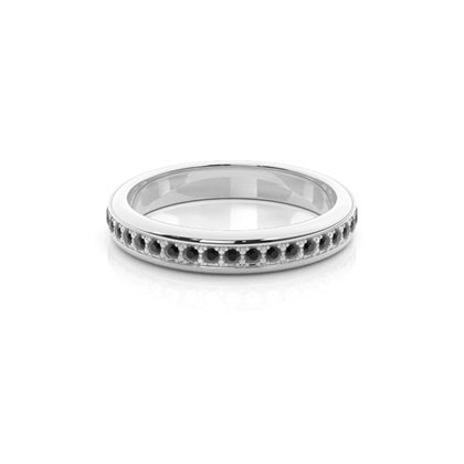 3.30mm Pave Setting Full Eternity Black Diamond Ring
