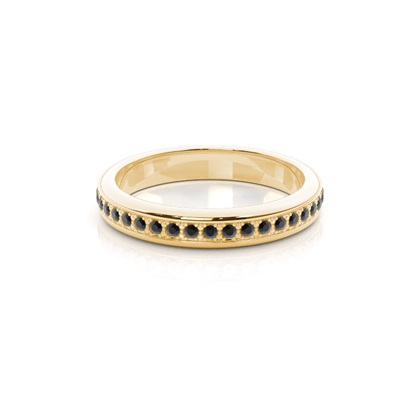 3.30mm Pave Setting Full Eternity Black Diamond Ring