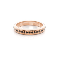 Eternity Schwarze Diamant Ring in einer Pavefassung