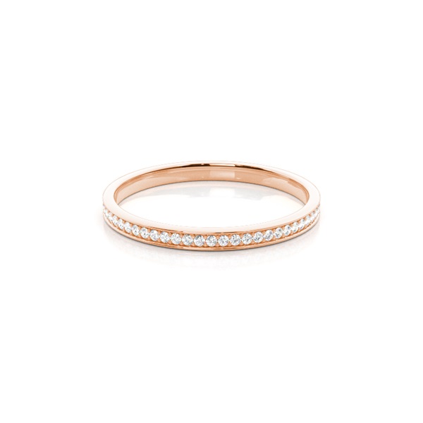 Pave Setting Round Diamond Three Quarter Eternity Ring