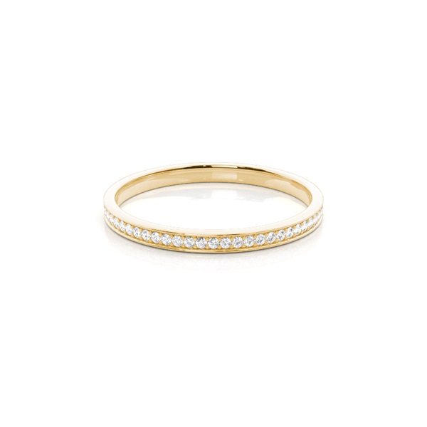 Pave Setting Round Diamond Three Quarter Eternity Ring