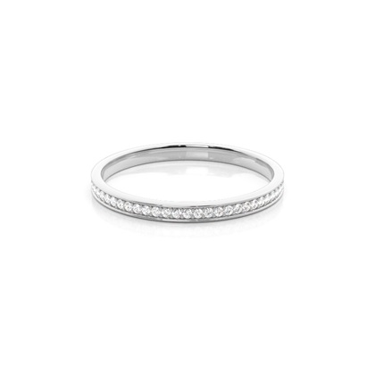 Pave Setting Round Diamond Three Quarter Eternity Ring