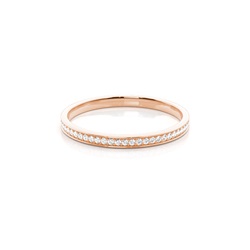 Pave Setting Round Diamond Three Quarter Eternity Ring