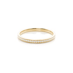 Pave Setting Round Diamond Three Quarter Eternity Ring