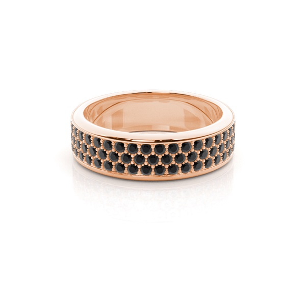 4.80mm Pave Setting Full Eternity Black Diamond Ring