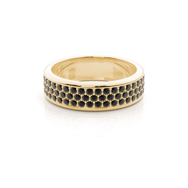 4.80mm Pave Setting Full Eternity Black Diamond Ring