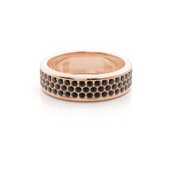 4.80mm Pave Setting Full Eternity Black Diamond Ring