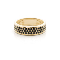 4.80mm Pave Setting Full Eternity Black Diamond Ring