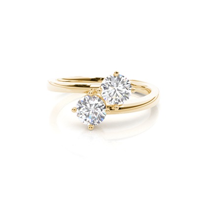 Yellow Gold Two Stone Diamond Rings