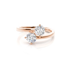 4 Prong Setting Plain Two Stone Ring