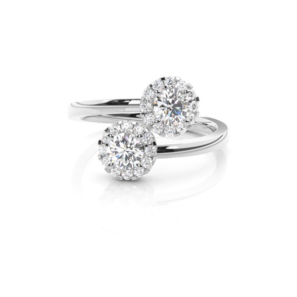 4 Prong Setting Side Stone Two Stone Ring