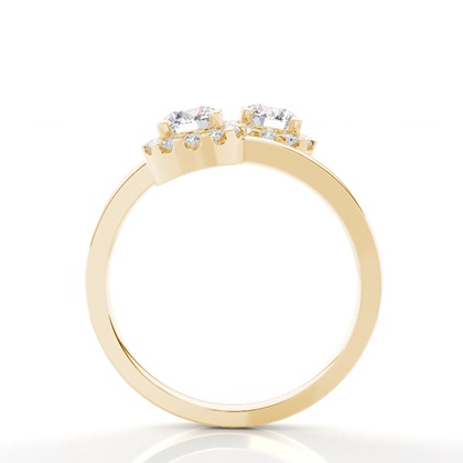Yellow Gold Toi Et Moi Rings Diamond