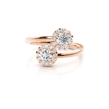 Rose Gold Toi Et Moi Rings Diamond