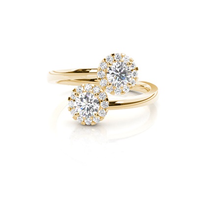 Yellow Gold Two Stone Diamond Rings