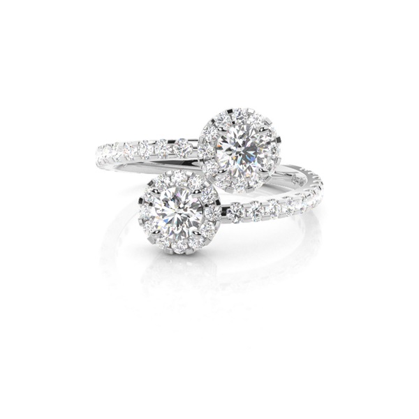 4 Prong Setting Side Stone Two Stone Ring