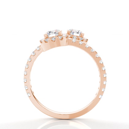 Rose Gold Toi Et Moi Rings Diamond