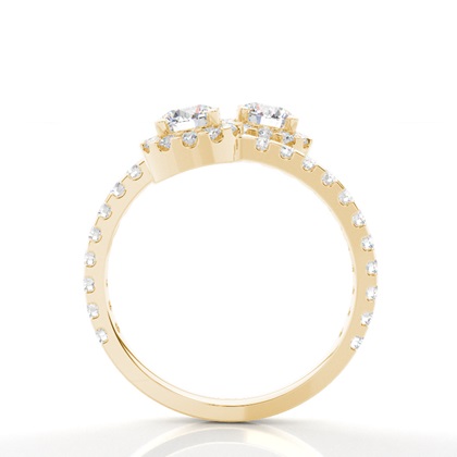 Yellow Gold Toi Et Moi Rings Diamond