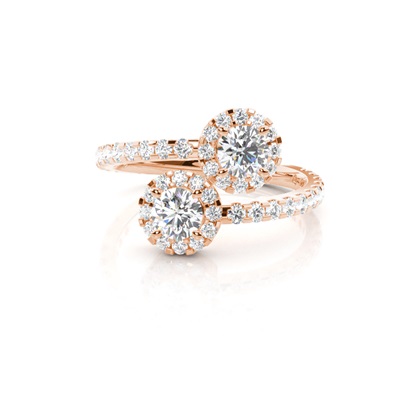 Rose Gold Toi Et Moi Rings Diamond