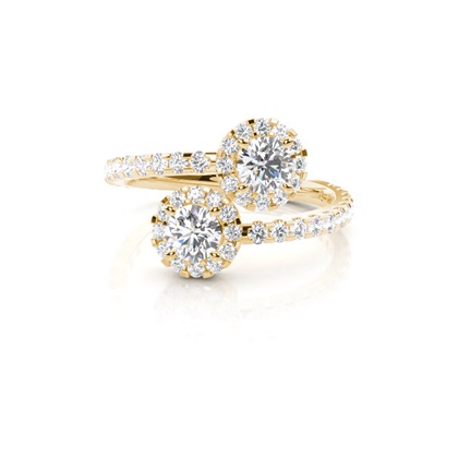 Yellow Gold Two Stone Diamond Rings