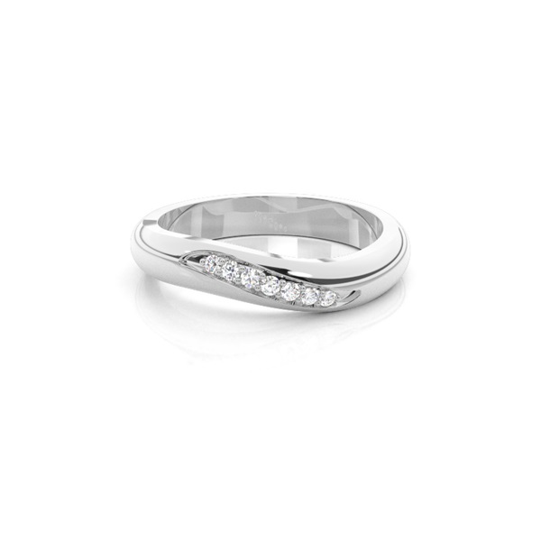 3.00mm Studded Flat Profile Diamond Shaped Band