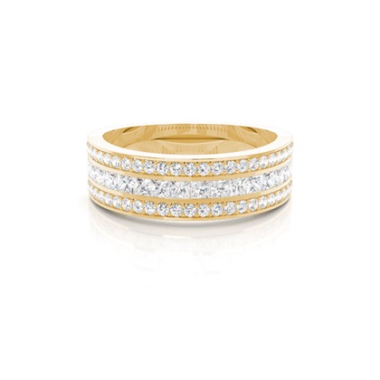 Mixed Shapes Yellow Gold Anniversary Diamond Rings