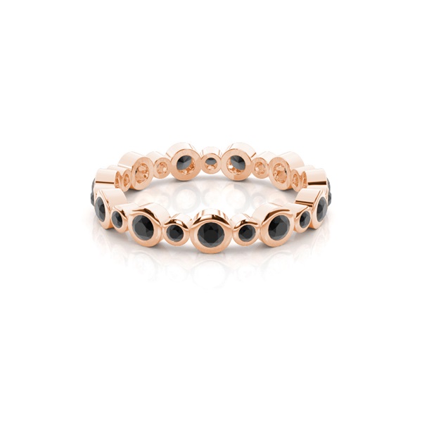 Full Bezel Setting Full Eternity Black Diamond Ring