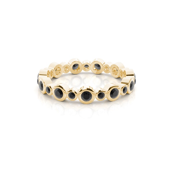 Full Bezel Setting Full Eternity Black Diamond Ring