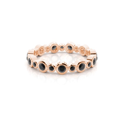Full Bezel Setting Full Eternity Black Diamond Ring