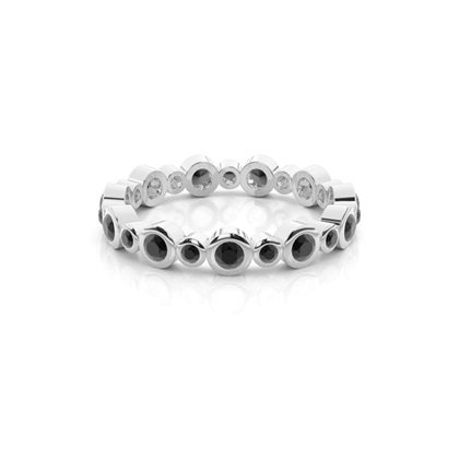 Full Bezel Setting Full Eternity Black Diamond Ring