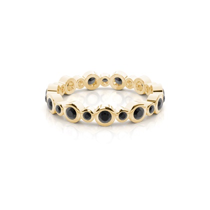 Full Bezel Setting Full Eternity Black Diamond Ring
