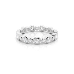 Diamant Memoire Ring in einer Zargenfassung