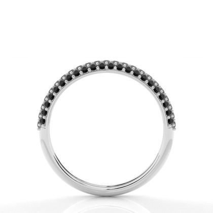 Halb Eternity Schwarzer Diamant Ring in einer Pavefassung