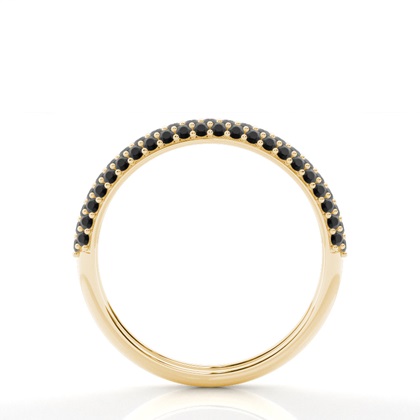 Halb Eternity Schwarzer Diamant Ring in einer Pavefassung