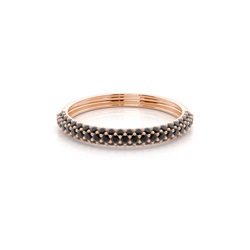 Pave Setting Half Eternity Black Diamond Ring