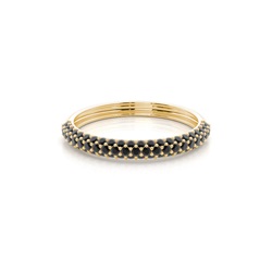 Halb Eternity Schwarzer Diamant Ring in einer Pavefassung