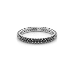 Bague diamant noir serti pavé tour complet
