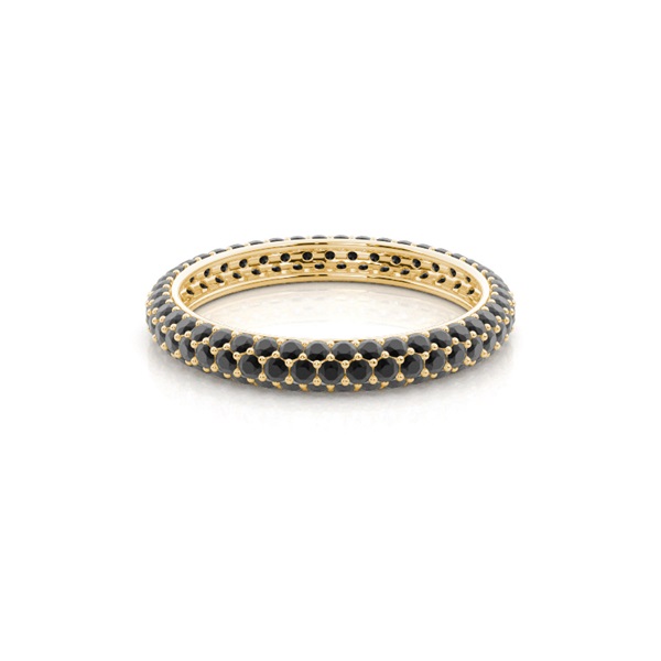 Pave Setting Full Eternity Black Diamond Ring
