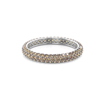 Pave Setting Full Eternity Champagne Diamond Ring