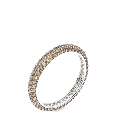 Pave Setting Full Eternity Champagne Diamond Ring