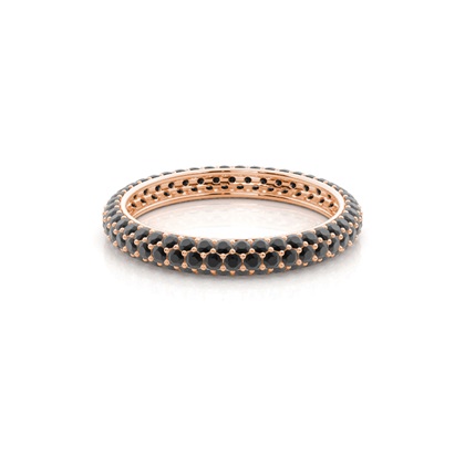 Pave Setting Full Eternity Black Diamond Ring