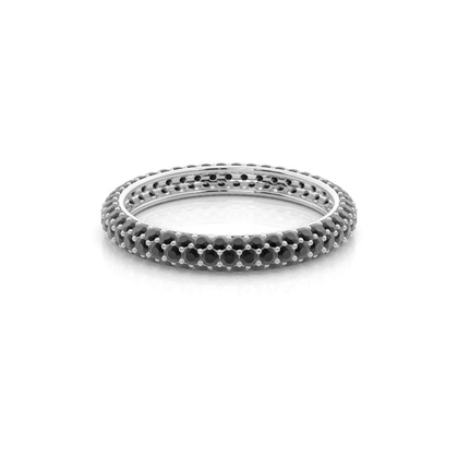 Pave Setting Full Eternity Black Diamond Ring