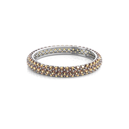 Pave Setting Full Eternity Champagne Diamond Ring
