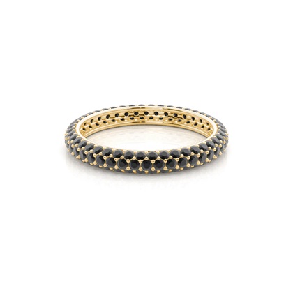 Pave Setting Full Eternity Black Diamond Ring