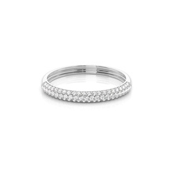 Pavé Innfatning Halv Diamant Evighetsring